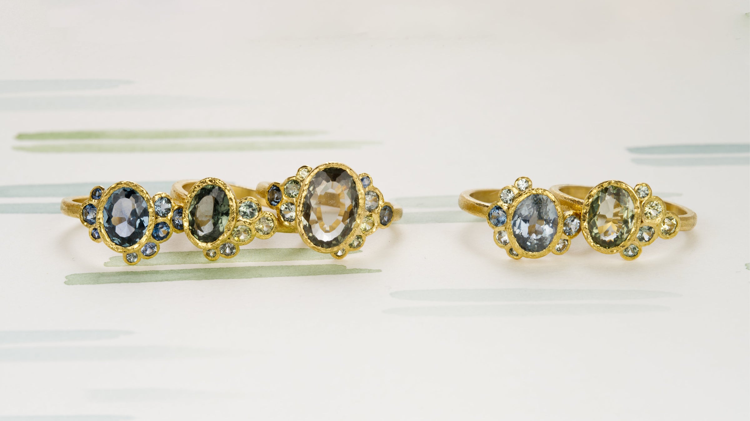 5 Watercolor Rings