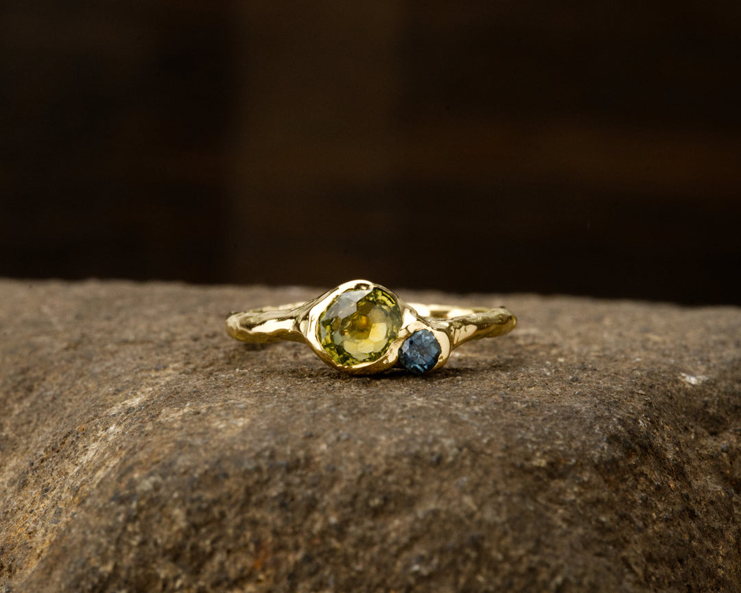 Straw Green Montana Sapphire Union Ring - 1ct