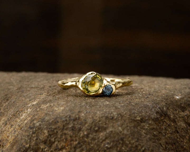 Straw Green Montana Sapphire Union Ring - 1ct