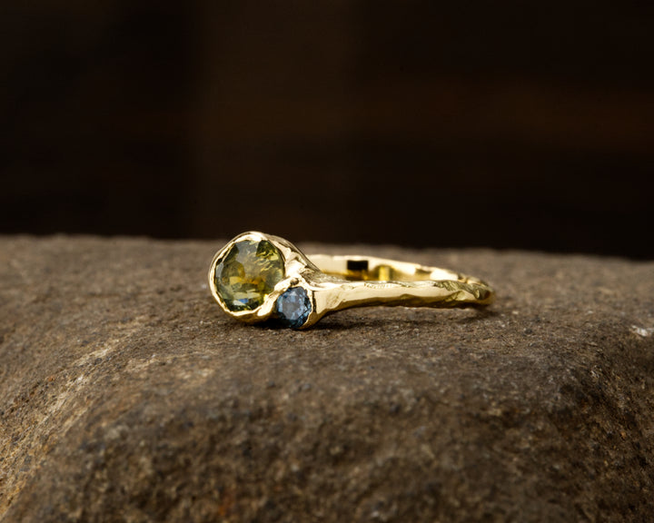 Straw Green Montana Sapphire Union Ring - 1ct