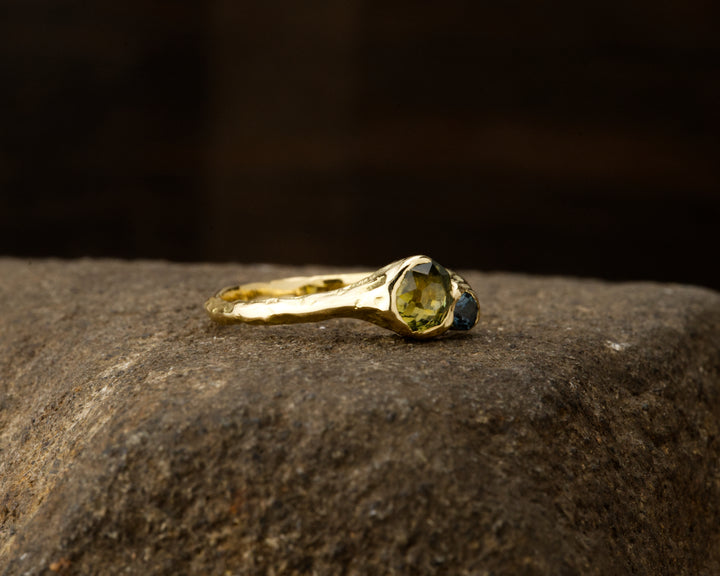 Straw Green Montana Sapphire Union Ring - 1ct