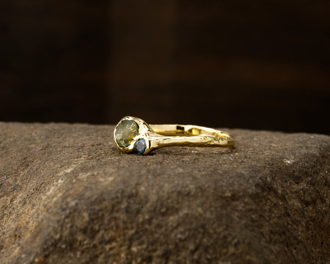 Straw Green Montana Sapphire Union Ring - 1ct