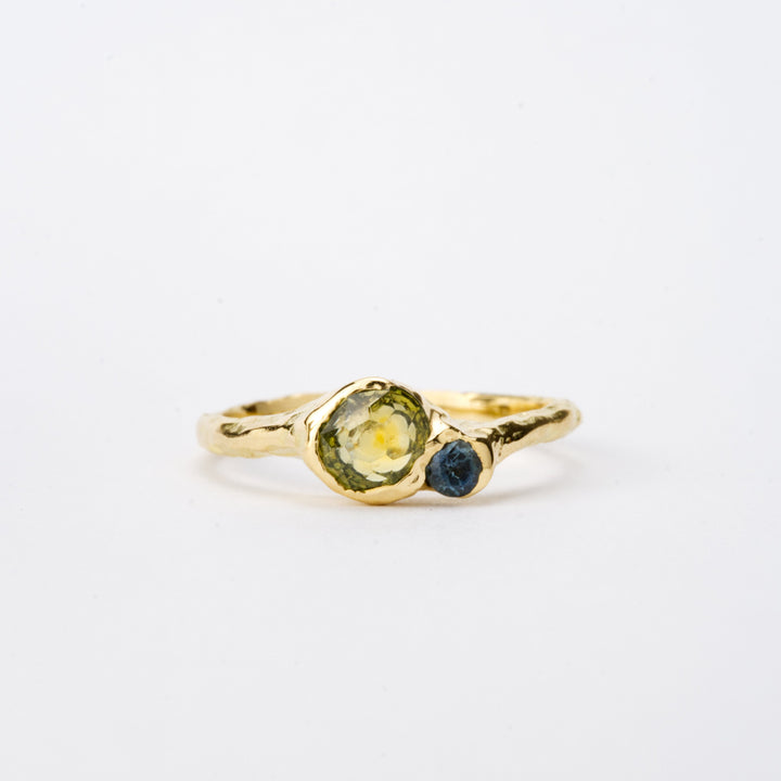 Straw Green Montana Sapphire Union Ring - 1ct