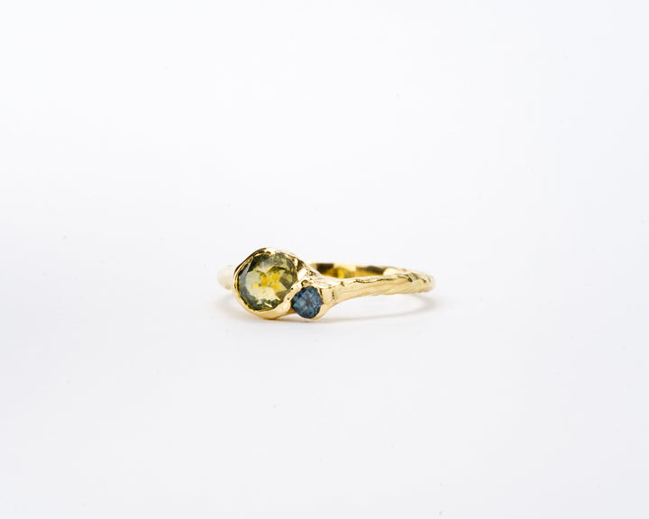 Straw Green Montana Sapphire Union Ring - 1ct