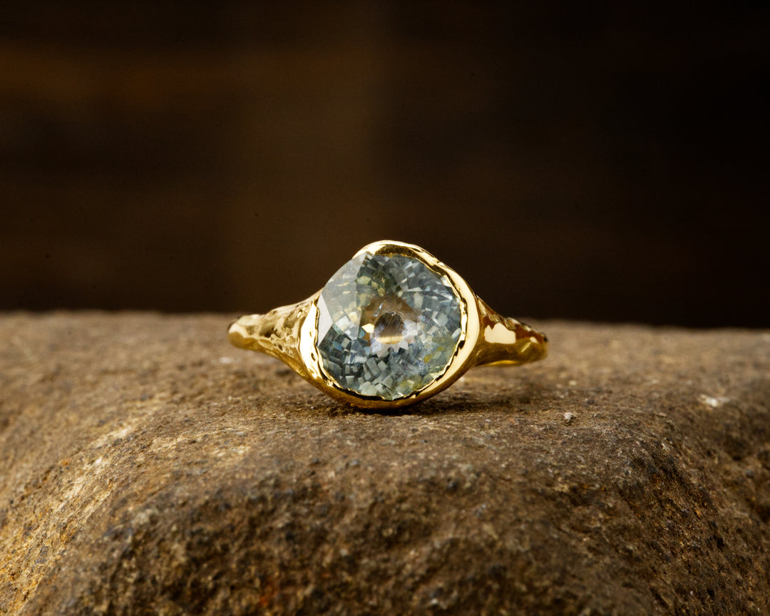 Bright Sky Blue Montana Sapphire Ring - 2.94ct