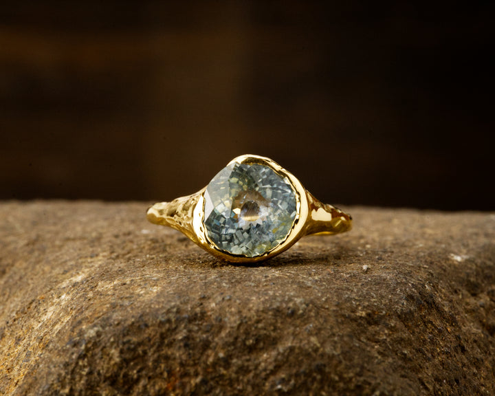 Bright Sky Blue Montana Sapphire Ring - 2.94ct