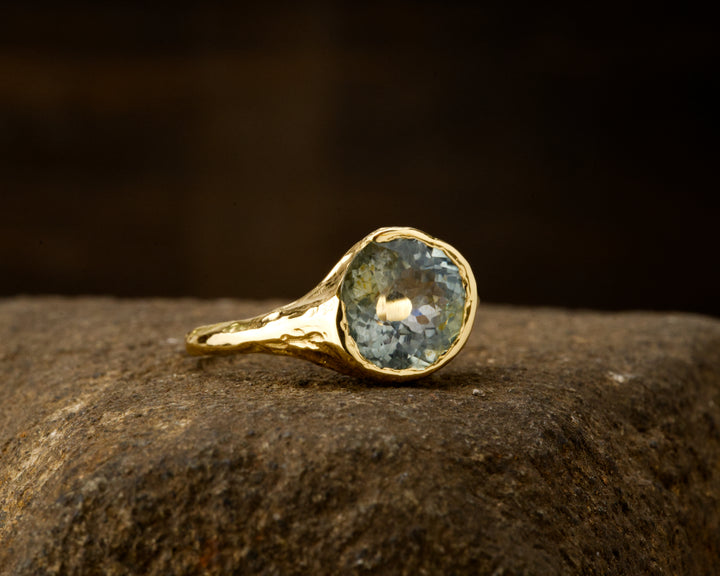 Bright Sky Blue Montana Sapphire Ring - 2.94ct