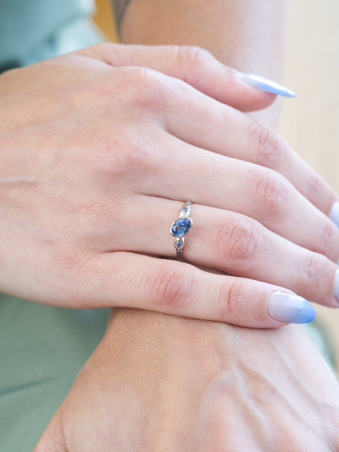 Adriatic Blue Montana Sapphire Ring - 0.94ct, handcrafted by Rigby Leigh