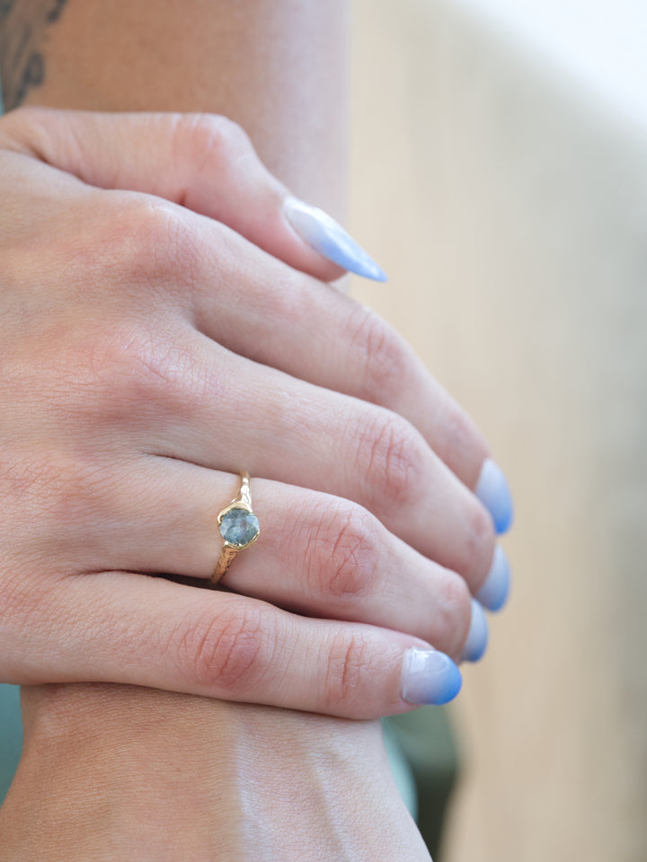 Aqua Montana Sapphire Ring - 1.055ct, handcrafted by Rigby Leigh