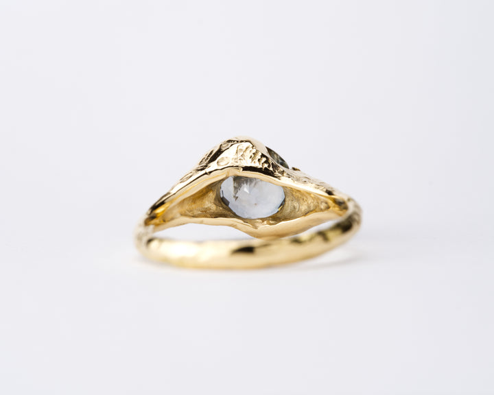 Sunlit Water Bi-Color Blue and Gold Montana Sapphire Ring - 2.36ct