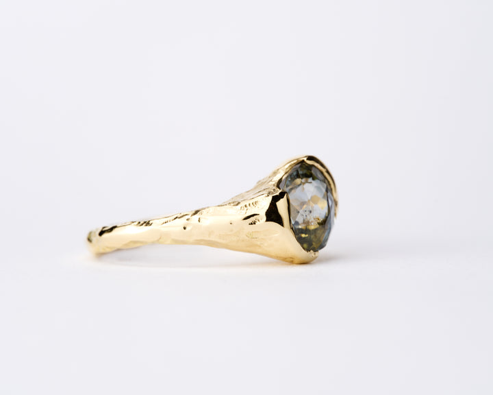 Sunlit Water Bi-Color Blue and Gold Montana Sapphire Ring - 2.36ct