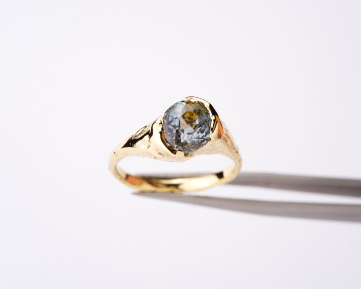 Sunlit Water Bi-Color Blue and Gold Montana Sapphire Ring - 2.36ct