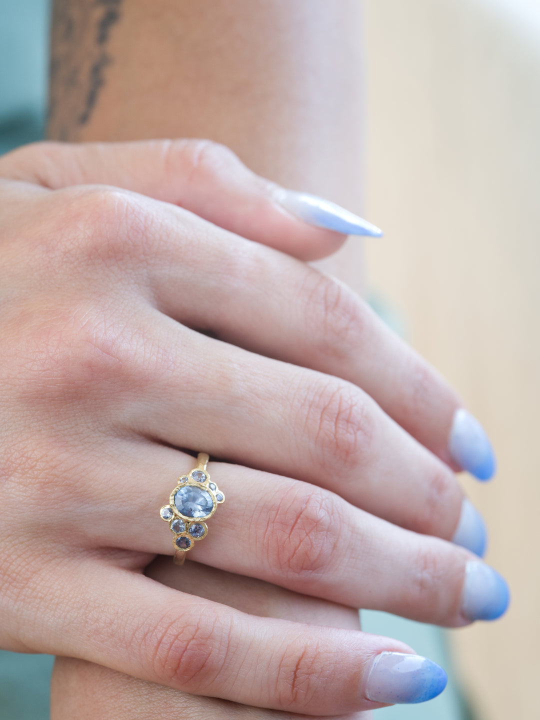 Baltic Blue Montana Sapphire Ring - 1.25ct, handcrafted by Rigby Leigh