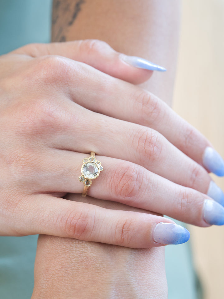 Bramble Green Montana Sapphire Ring-1.37ct, handcrafted by Rigby Leigh