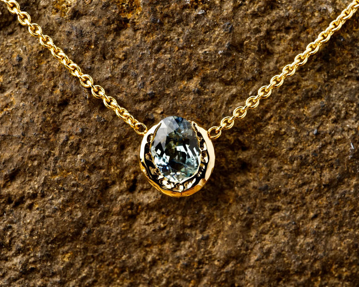 Bright Sky Blue Montana Sapphire Necklace