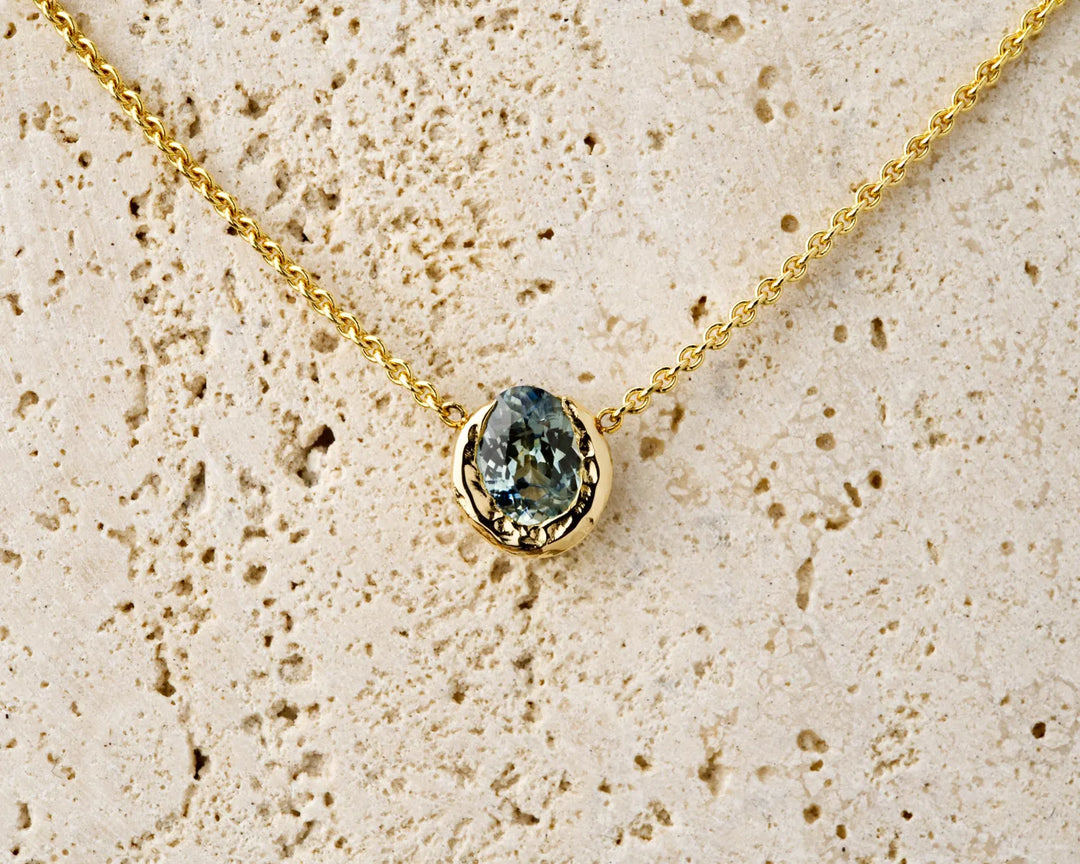 Bright Sky Blue Montana Sapphire Necklace