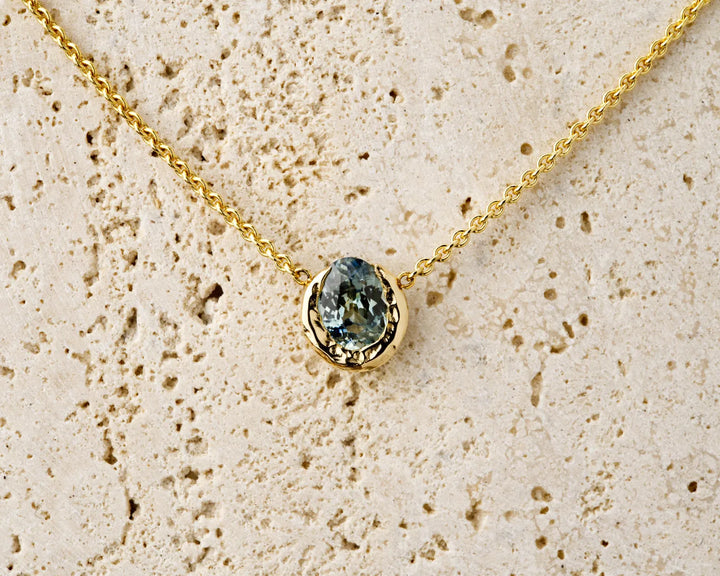 Bright Sky Blue Montana Sapphire Necklace