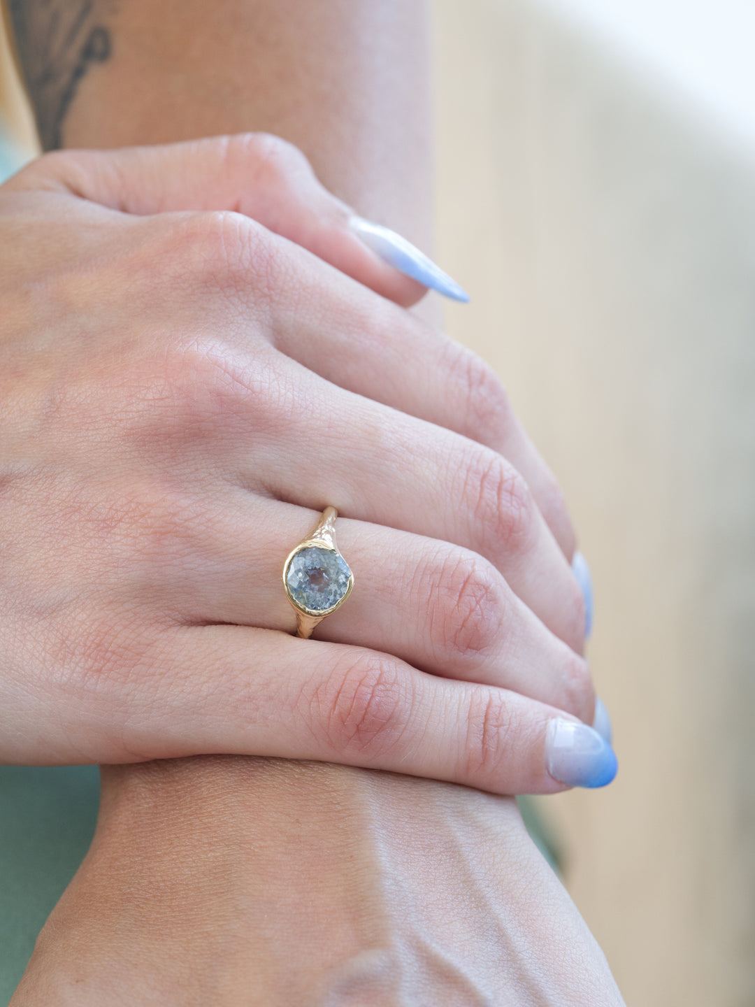 Bright Sky Blue Montana Sapphire Ring - 2.94ct, handcrafted by Rigby Leigh