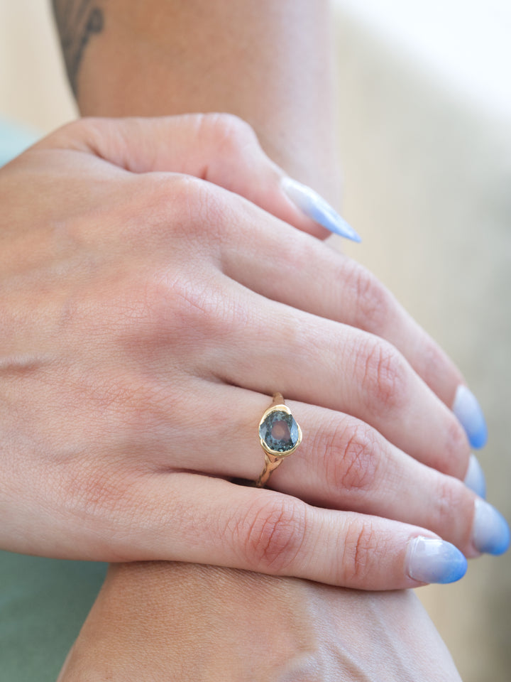 Color Change Montana Sapphire Ring - 2ct, handcrafted by Rigby Leigh