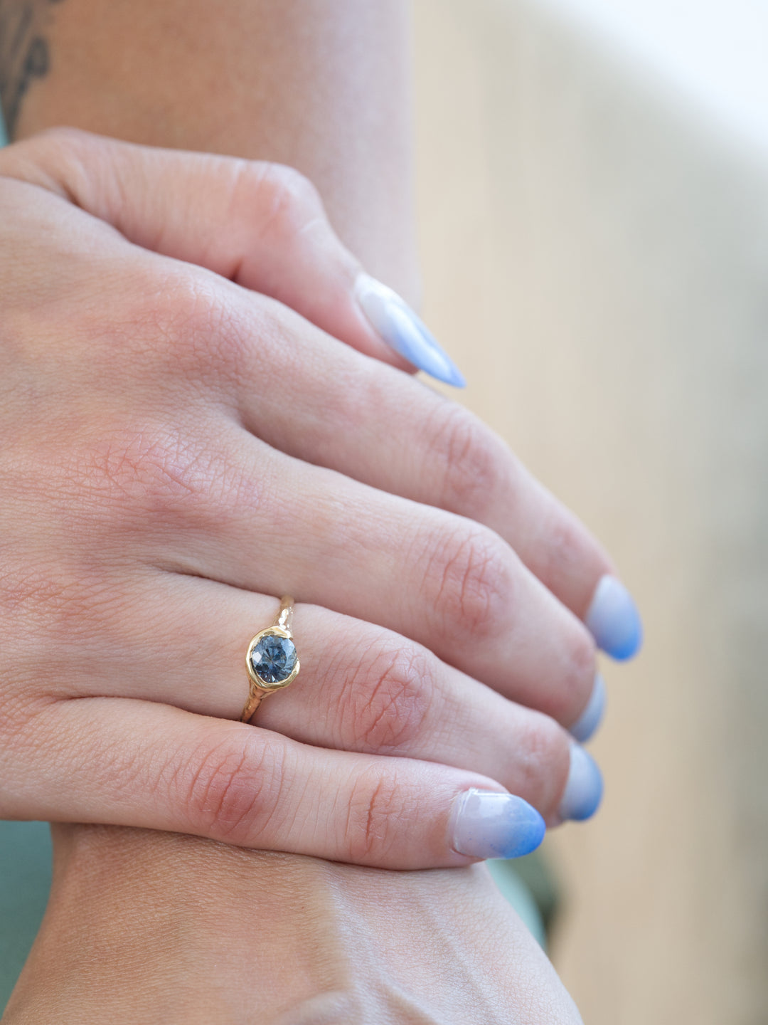 Deep Blue Montana Sapphire Ring - 1.425ct, handcrafted by Rigby Leigh