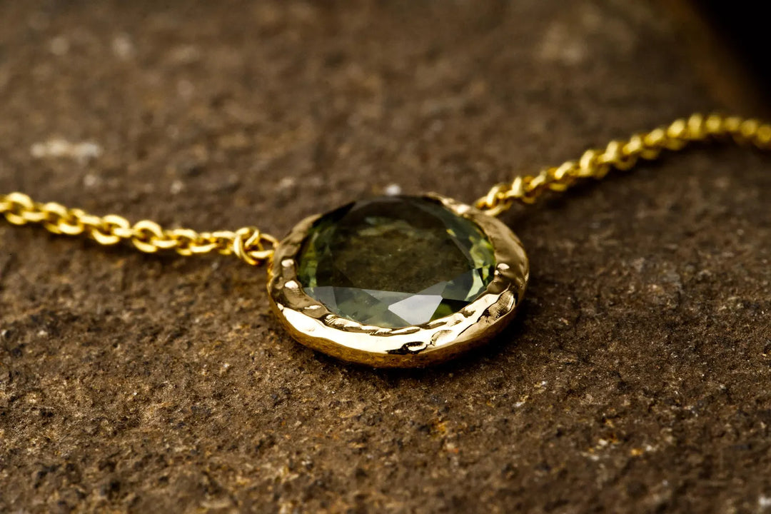 Deep Forest Green Montana Sapphire Necklace