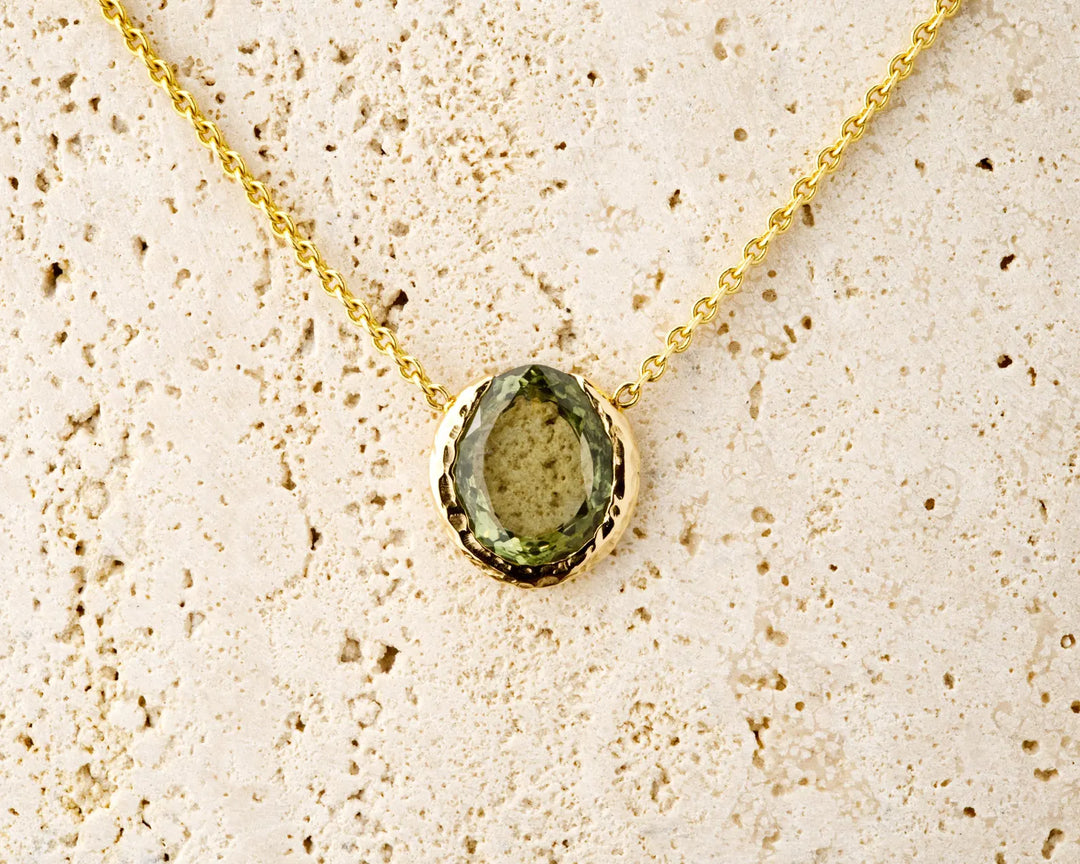 Deep Forest Green Montana Sapphire Necklace