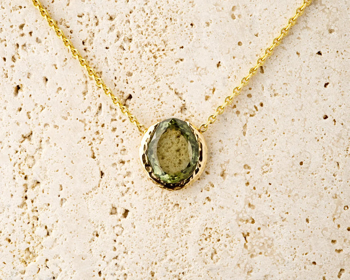 Deep Forest Green Montana Sapphire Necklace