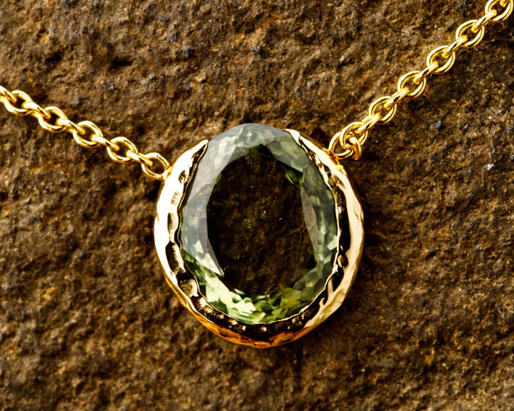 Deep Forest Green Montana Sapphire Necklace