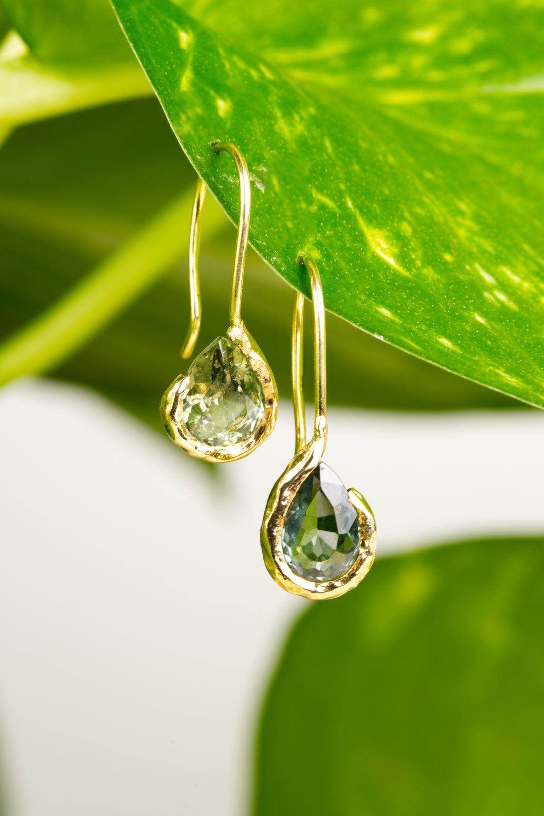 Watercress Blue and Green Montana Sapphire Earrings - 2.12ct
