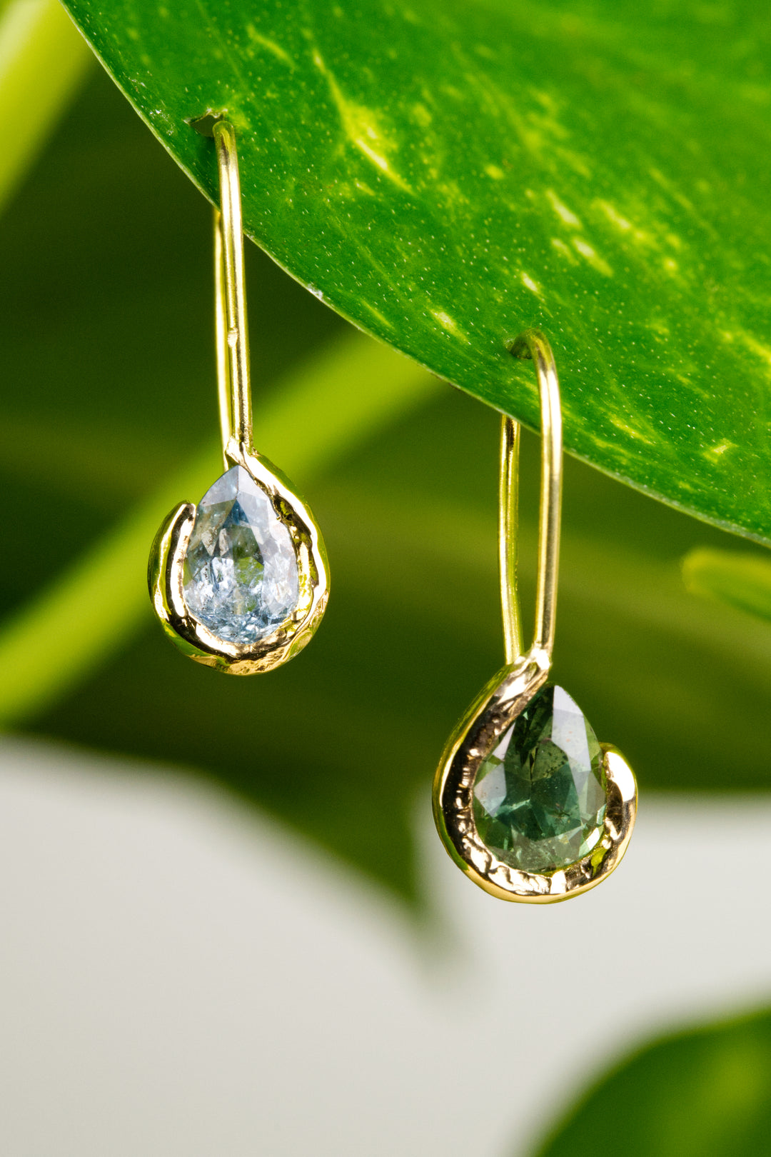 Snowpine Blue and Green Montana Sapphire Earrings - 1.86ct