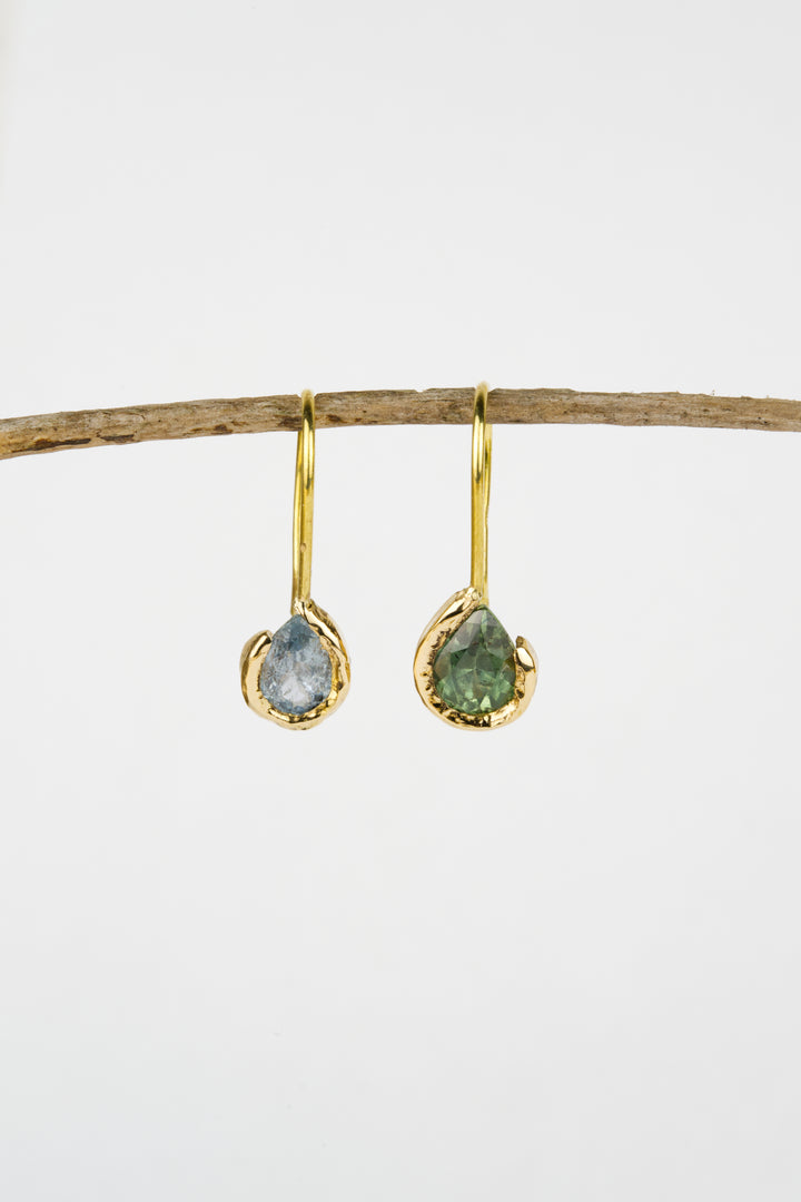Snowpine Blue and Green Montana Sapphire Earrings - 1.86ct