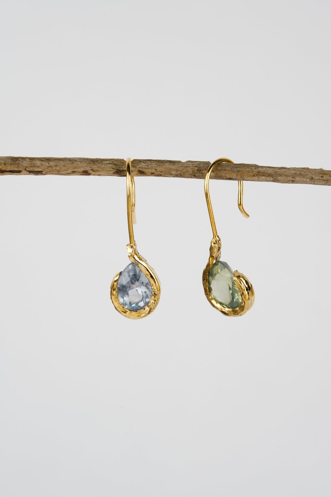 Hydrangea Blue and Green Montana Sapphire Earrings - 1.02ct