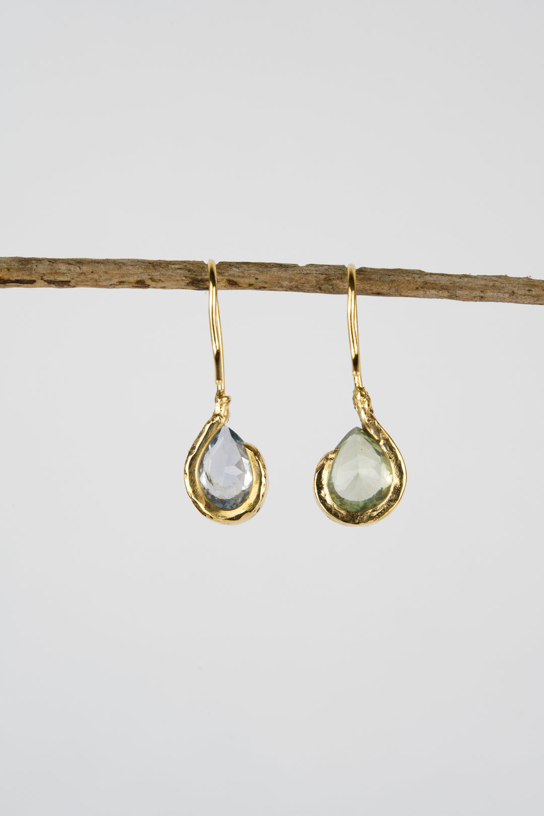 Hydrangea Blue and Green Montana Sapphire Earrings - 1.02ct