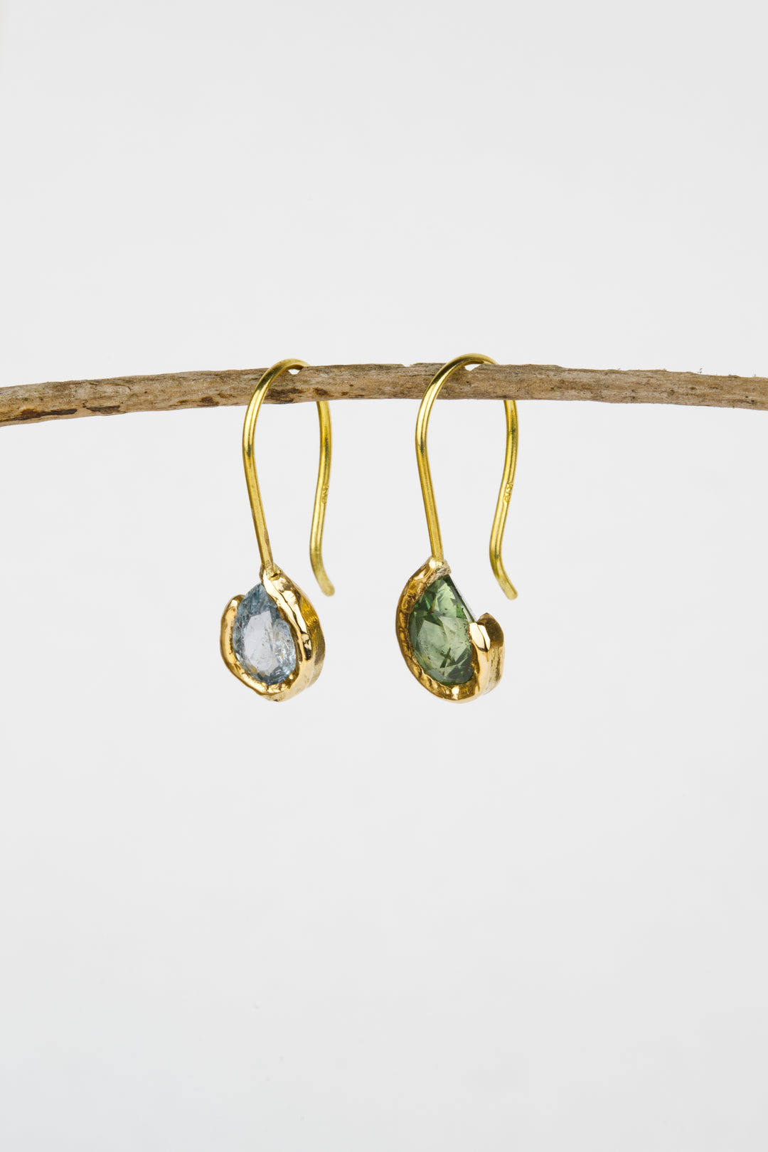 Snowpine Blue and Green Montana Sapphire Earrings - 1.86ct
