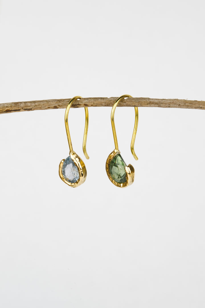 Snowpine Blue and Green Montana Sapphire Earrings - 1.86ct