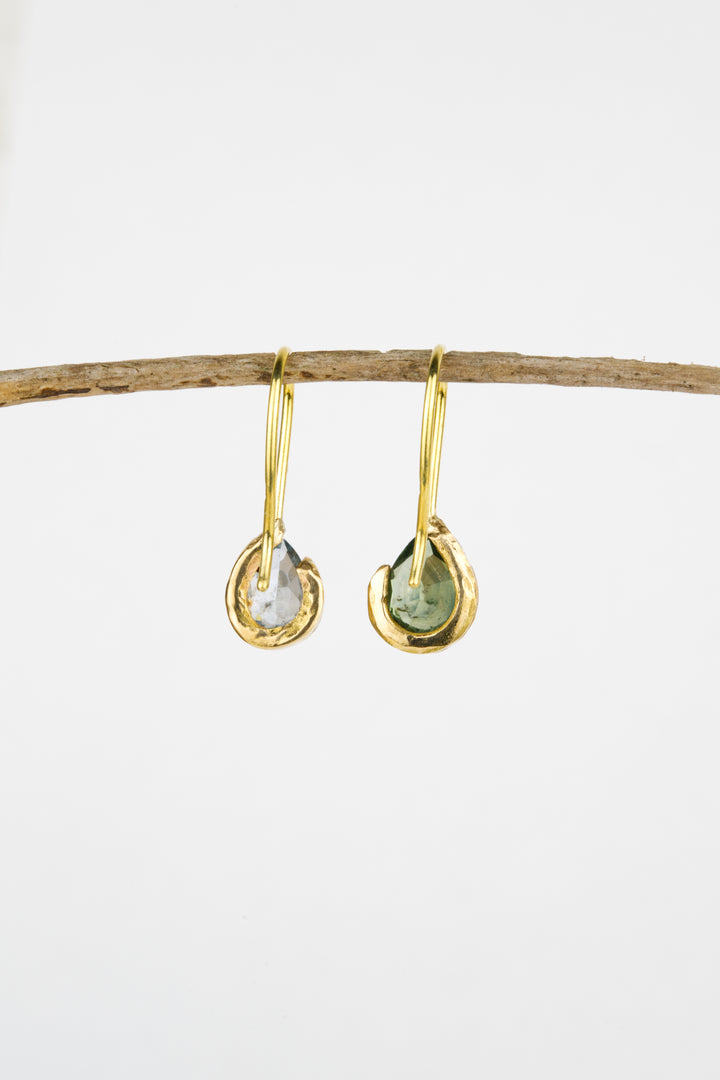 Snowpine Blue and Green Montana Sapphire Earrings - 1.86ct