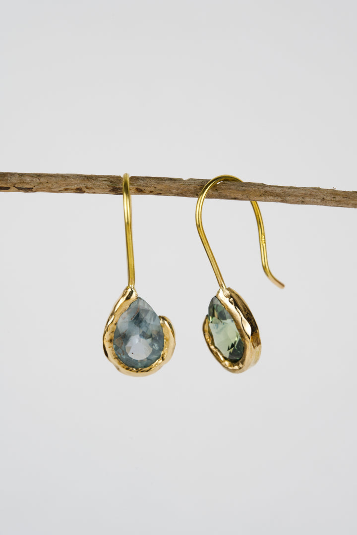 Spruce Blue and Green Montana Sapphire Earrings - 2.12ct