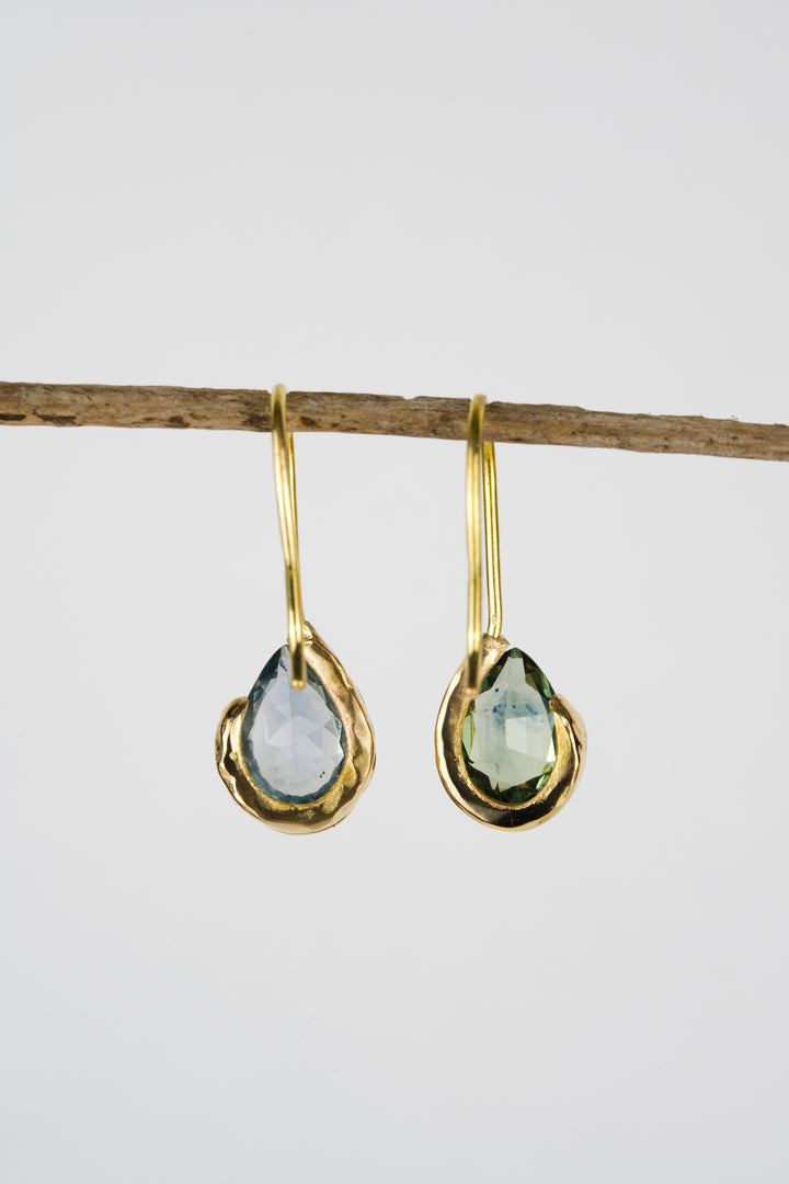 Spruce Blue and Green Montana Sapphire Earrings - 2.12ct