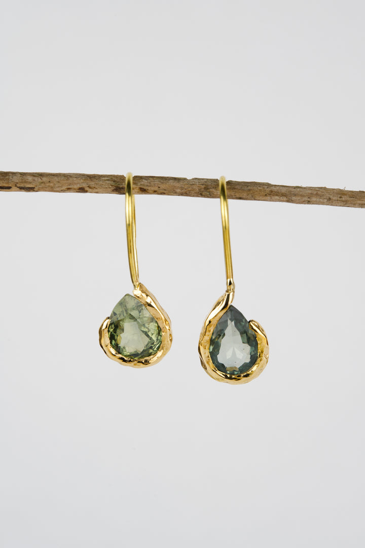 Watercress Blue and Green Montana Sapphire Earrings - 2.12ct