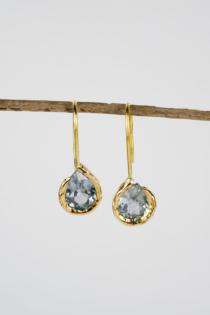 Flint Blue Montana Sapphire Earrings - 1.1ct