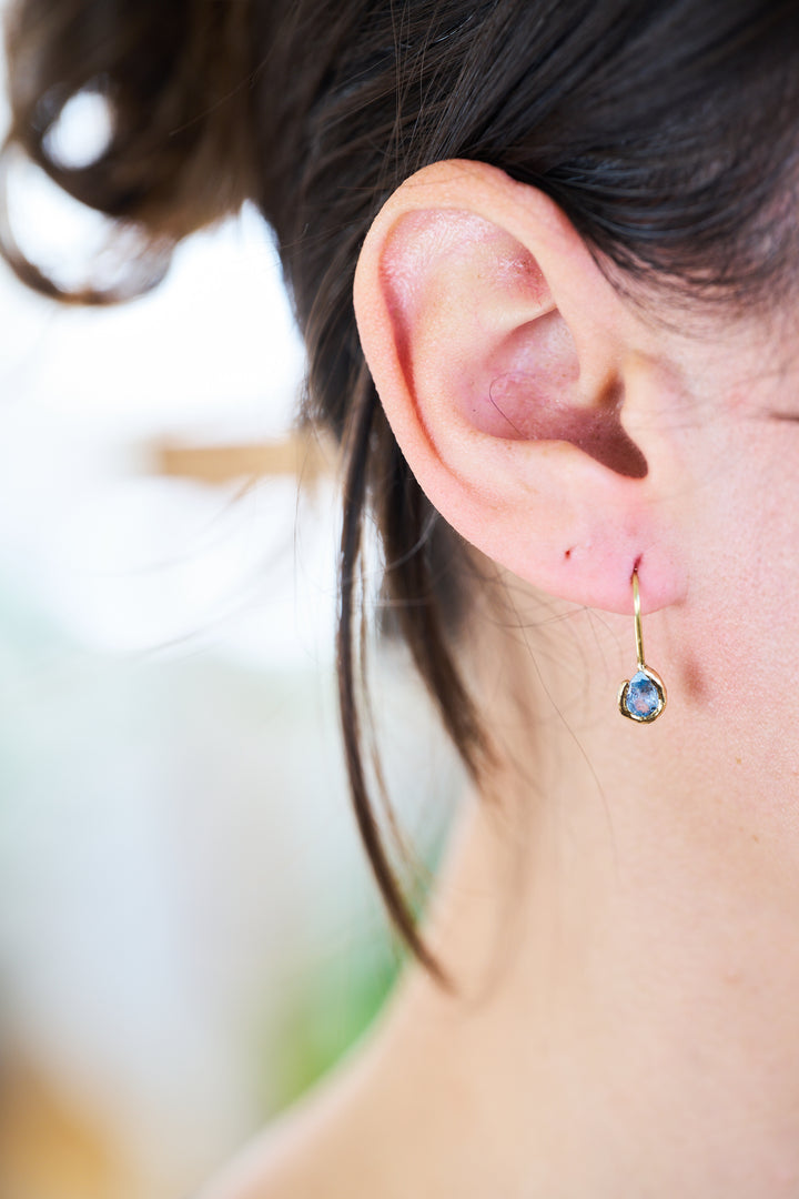 Snowpine Blue and Green Montana Sapphire Earrings - 1.86ct
