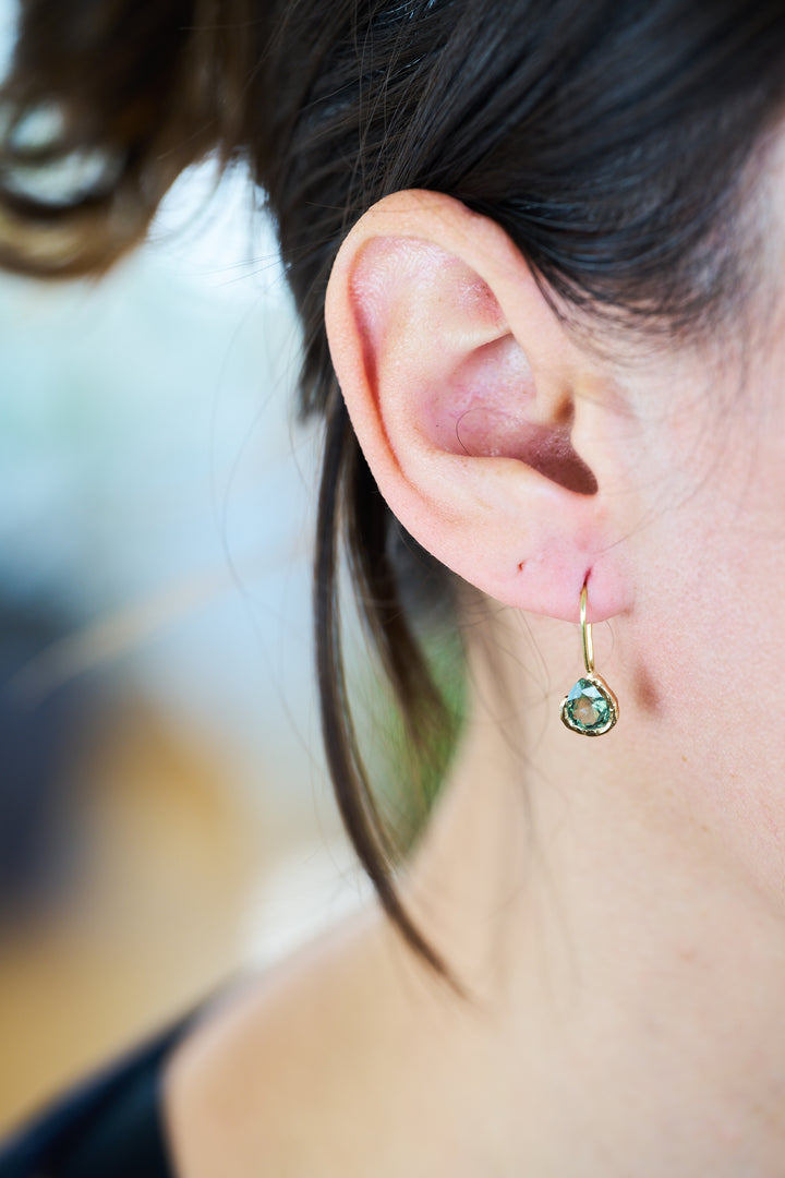 Watercress Blue and Green Montana Sapphire Earrings - 2.12ct