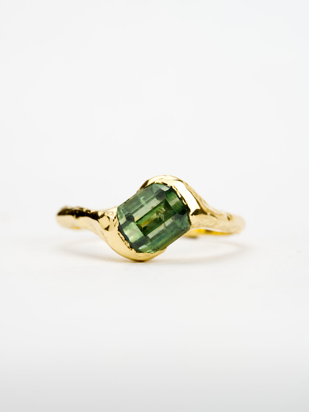 Emerald Cut Deep Green Montana Sapphire Ring - 2.055ct, handcrafted by Rigby Leigh