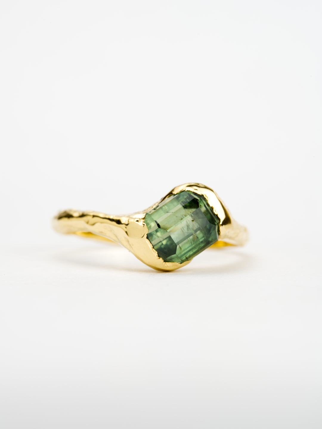 Emerald Cut Deep Green Montana Sapphire Ring - 2.055ct, handcrafted by Rigby Leigh