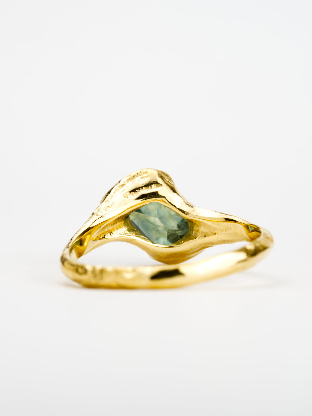 Emerald Cut Green Montana Sapphire Ring - 1.975ct, handcrafted by Rigby Leigh