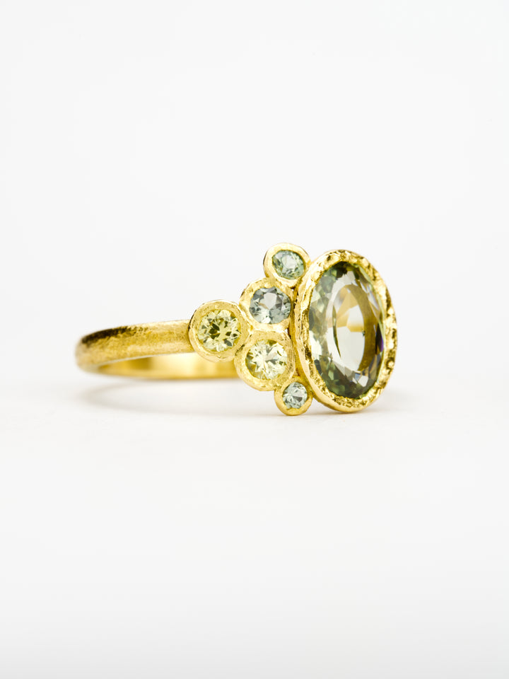 Heather Green Montana Sapphire Ring - 1.50ct, handcrafted by Rigby Leigh