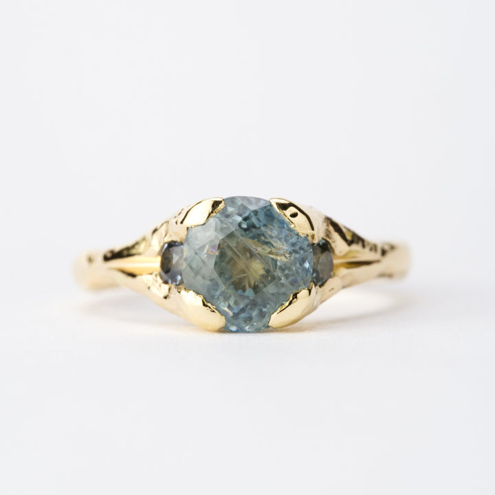 Three Stone Blue Montana Sapphire Ring - 1.85ct
