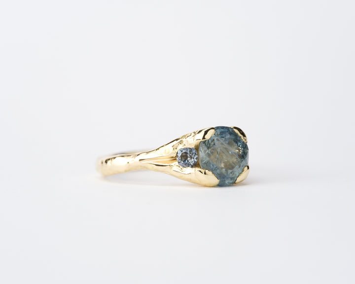 Three Stone Blue Montana Sapphire Ring - 1.85ct