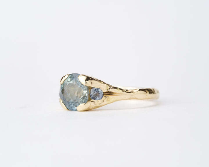 Three Stone Blue Montana Sapphire Ring - 1.85ct