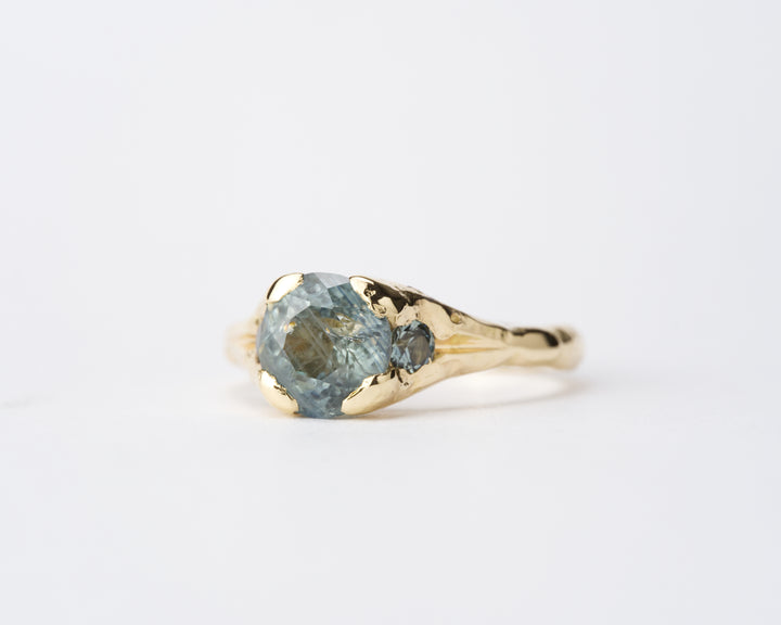 Three Stone Blue Montana Sapphire Ring - 1.85ct